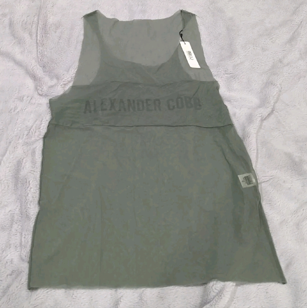 ALEXANDER COBB Athletic Tank Top Sleeveless Lightweight Mesh Green Sancho Small